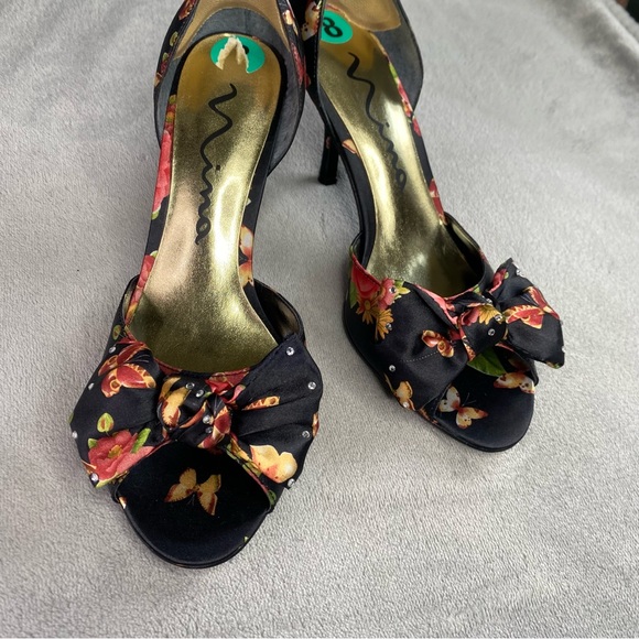 Nina Butterfly Peep Toe Heels Women’s Size 8 - Picture 10 of 10